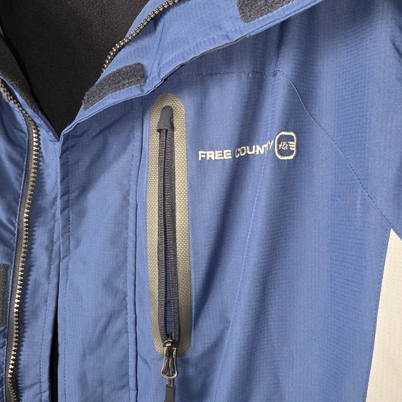 Free Country FXtreme Men's Blue Gray‎ Ski Jacket XL Multiple Pockets Winter Coat - Picture 4 of 15